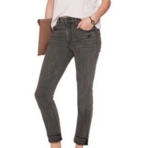 Helmut Lang Light Grey Destroyed Ankle Skinny Jeans